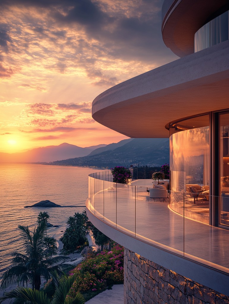 Sunset terrace of managed luxury Sochi apartment for final call to action